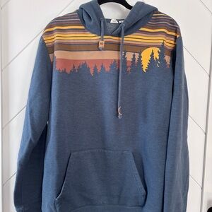 Ten Tree Super Soft Blue Hoodie with Forest Design